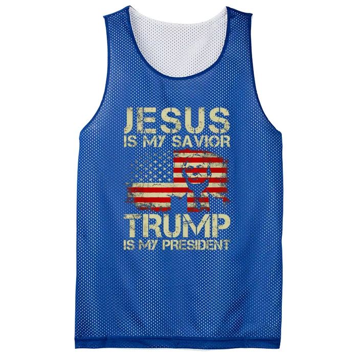 Jesus Is My Savior Trump Is My President Trump 2024 Usa Flag Gift Mesh Reversible Basketball Jersey Tank