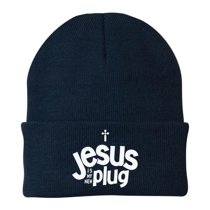 Jesus Is My New Plug Funny Christian Convert Knit Cap Winter Beanie