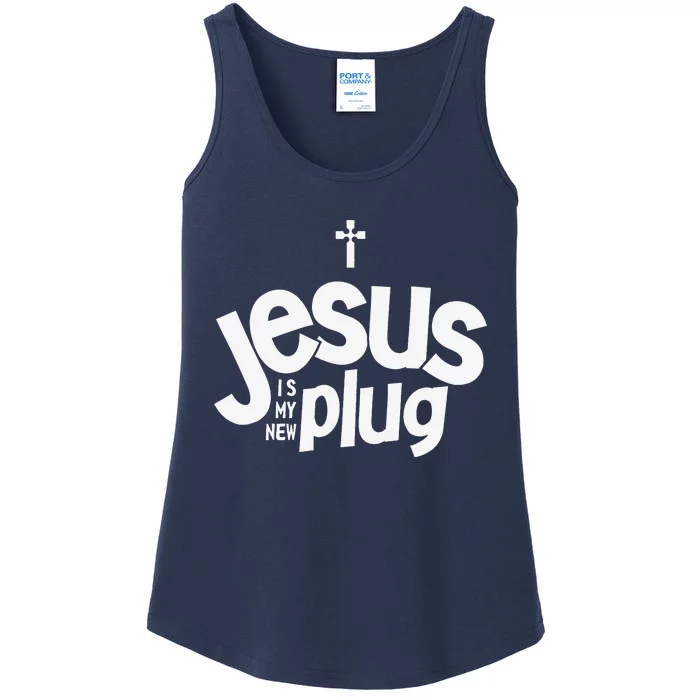 Jesus Is My New Plug Funny Christian Convert Ladies Essential Tank