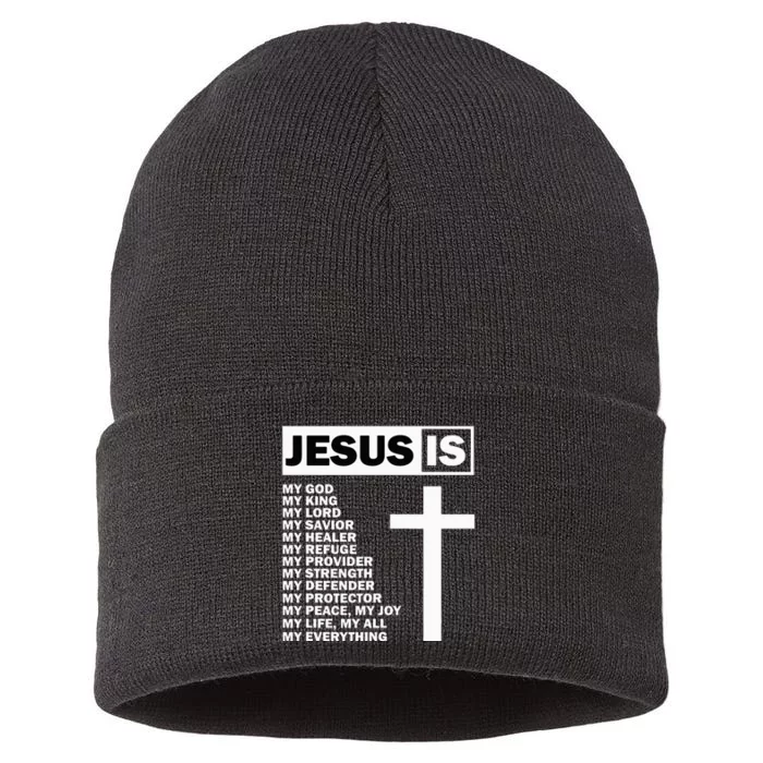 Jesus Is My All My Everything My God Lord Savior Sustainable Knit Beanie