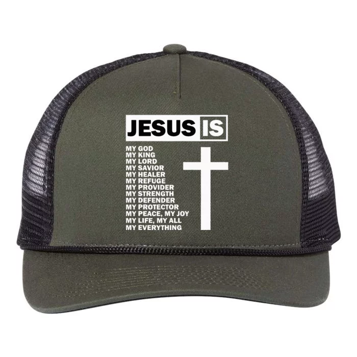 Jesus Is My All My Everything My God Lord Savior Retro Rope Trucker Hat Cap