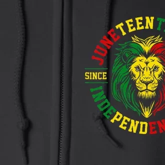 Juneteenth Is My Independence Day Lion Free Ish Full Zip Hoodie