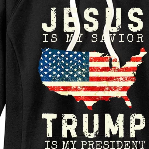 Jesus Is My Lord Trump Is My President Women's Fleece Hoodie