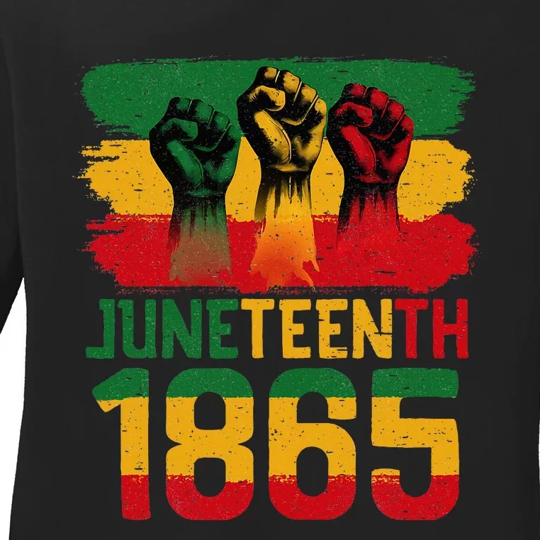 Juneteenth Is My Independence Day Black Women Freedom 1865 Ladies Long Sleeve Shirt