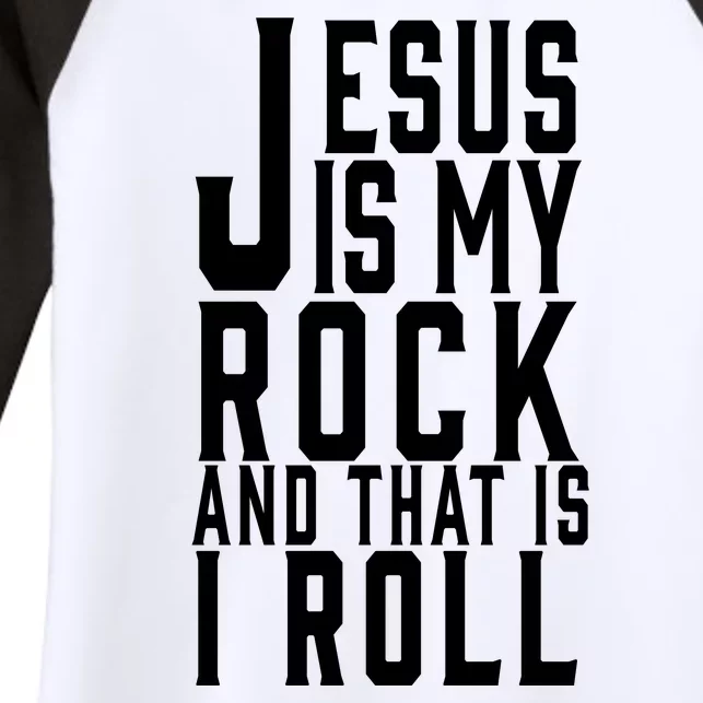 Jesus Is My Rock And Thats How I Roll Women's Tri-Blend 3/4-Sleeve Raglan Shirt