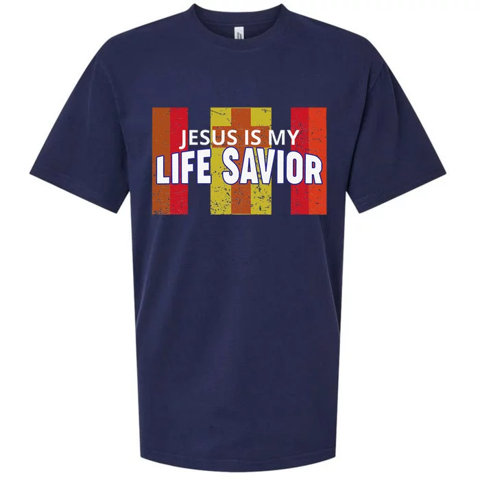 Jesus Is My Life Savior Green Sueded Cloud Jersey T-Shirt