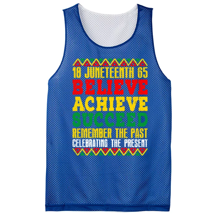 Junenth Is My Independence Day Believe Achieve Succeed Gift Mesh Reversible Basketball Jersey Tank