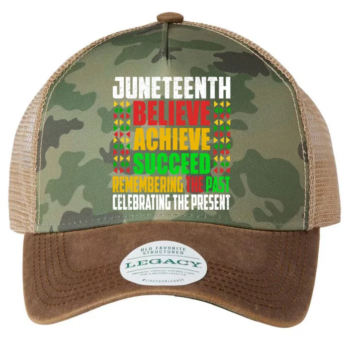 Junenth Is My Independence Day Believe Achieve Succeed Cool Gift Legacy Tie Dye Trucker Hat