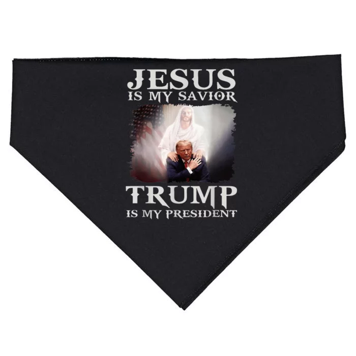 Jesus Is My Savior Trump Is My President USA-Made Doggie Bandana