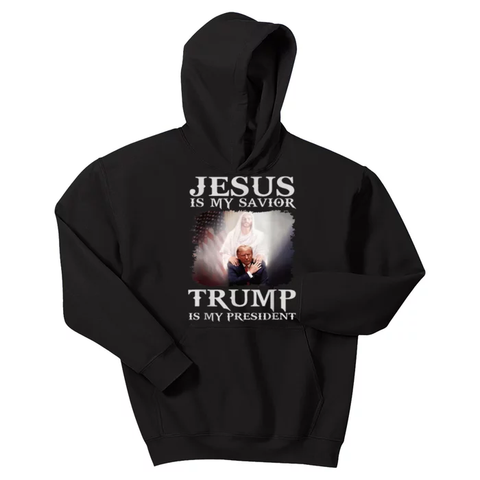 Jesus Is My Savior Trump Is My President Kids Hoodie