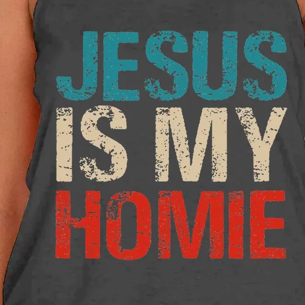 Jesus Is My Homie Women's Knotted Racerback Tank