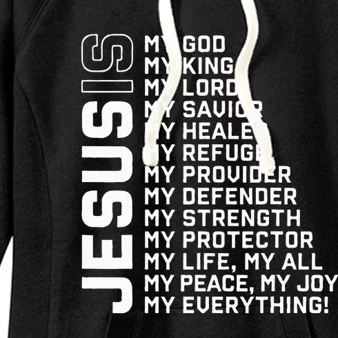 Jesus Is My God My King My Lord My Savior Christian Women's Fleece Hoodie