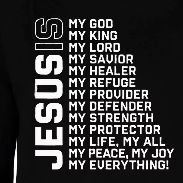 Jesus Is My God My King My Lord My Savior Christian Womens Funnel Neck Pullover Hood