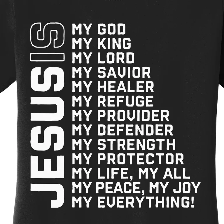 Jesus Is My God My King My Lord My Savior Christian Women's T-Shirt