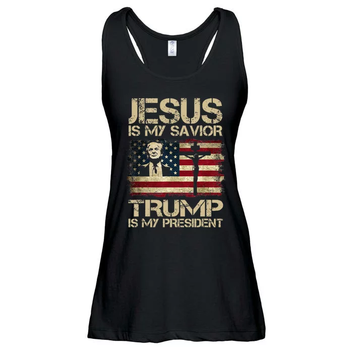 Jesus Is My Savior Trump Is My President Trump 2024 Ladies Essential Flowy Tank