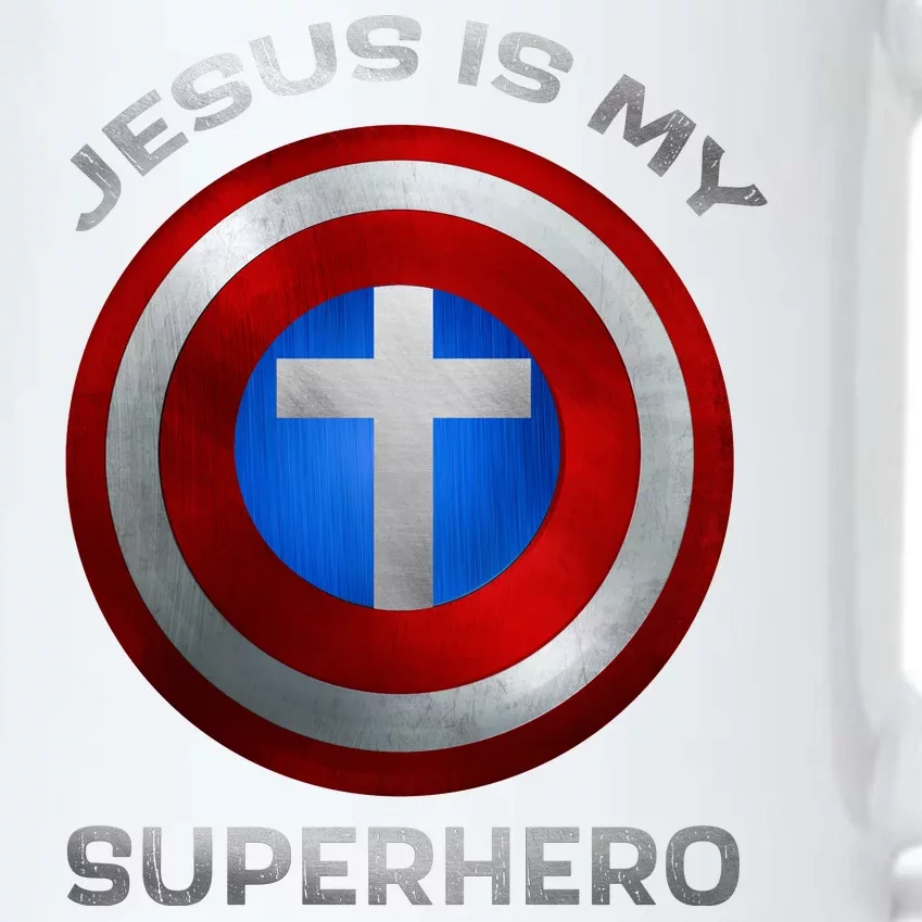 Jesus Is My Superhero Faith Shield Black Color Changing Mug