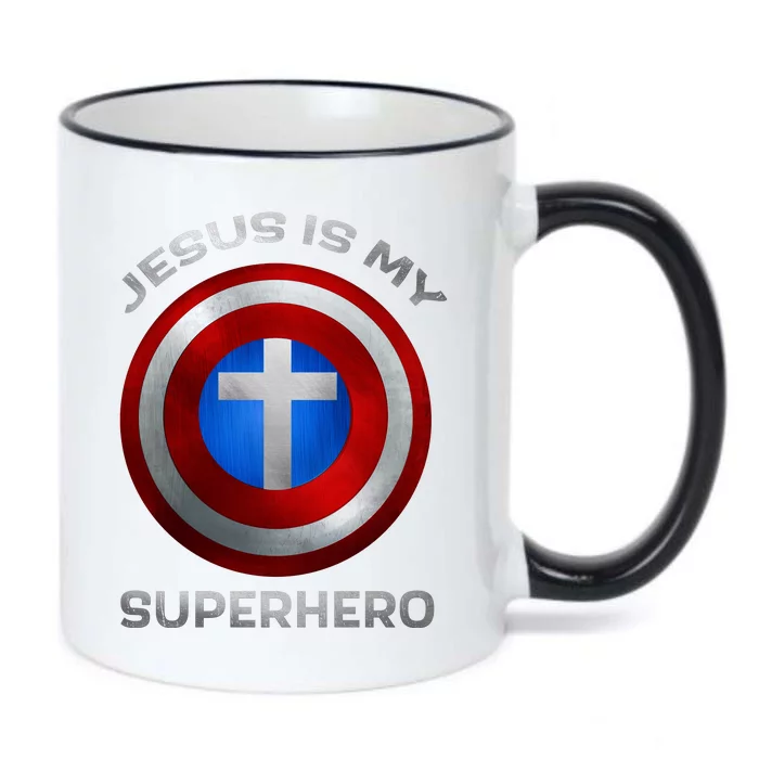 Jesus Is My Superhero Faith Shield Black Color Changing Mug