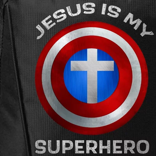 Jesus Is My Superhero Faith Shield City Backpack