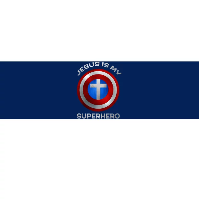 Jesus Is My Superhero Faith Shield Bumper Sticker