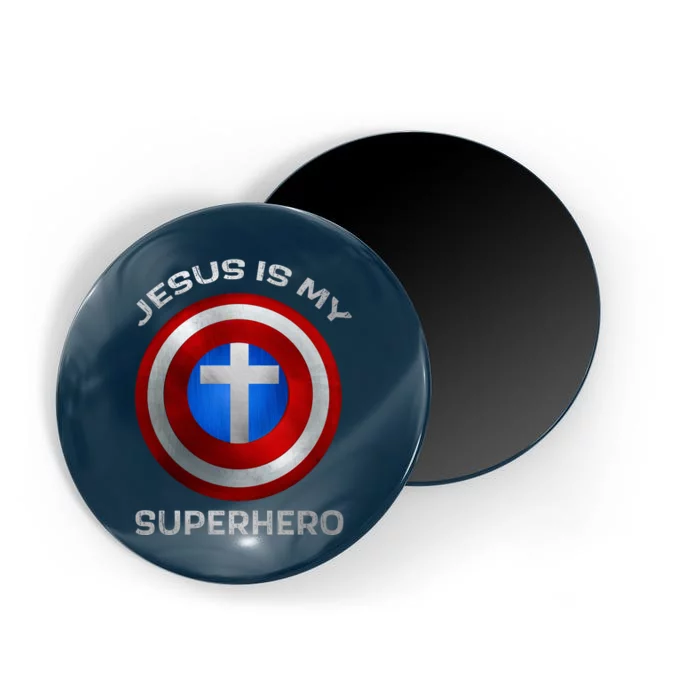 Jesus Is My Superhero Faith Shield Magnet