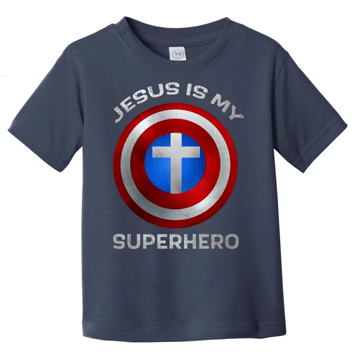 Jesus Is My Superhero Faith Shield Toddler T-Shirt