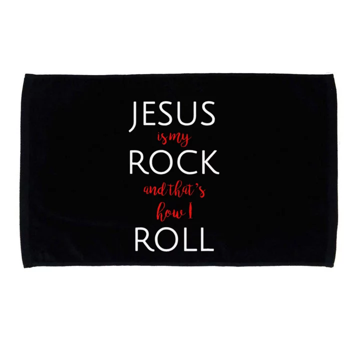 Jesus Is My Rock And Thats How I Roll. Microfiber Hand Towel