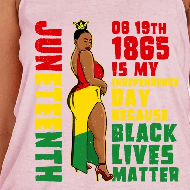 Juneteenth Is My Independence Day Freedom Mom Mama Funny Gift Women's Knotted Racerback Tank