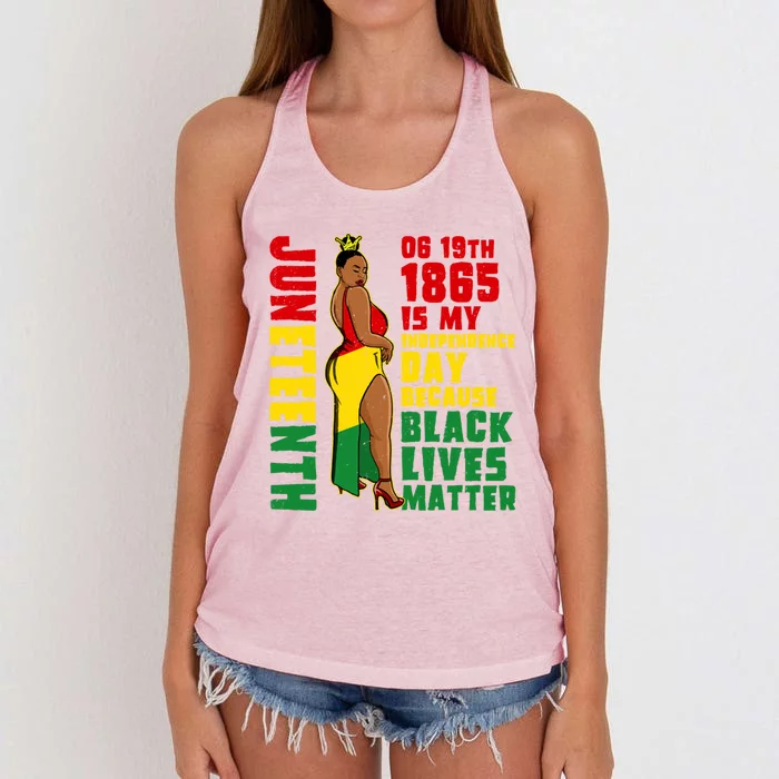 Juneteenth Is My Independence Day Freedom Mom Mama Funny Gift Women's Knotted Racerback Tank