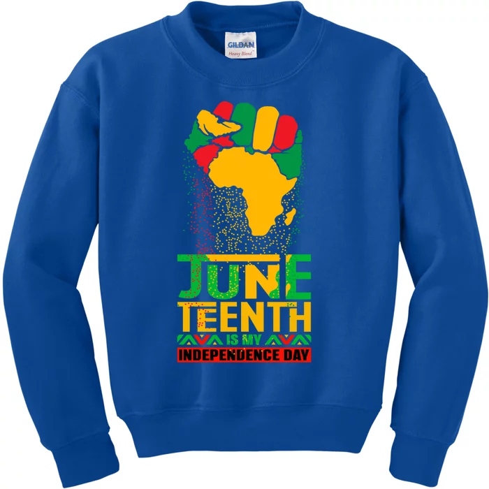 Junenth Is My Independence Day Black Queen King Gift Kids Sweatshirt