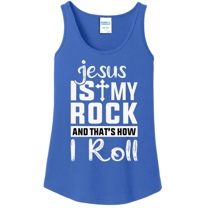 Jesus Is My Rock Baptism Adults Funny Ladies Essential Tank