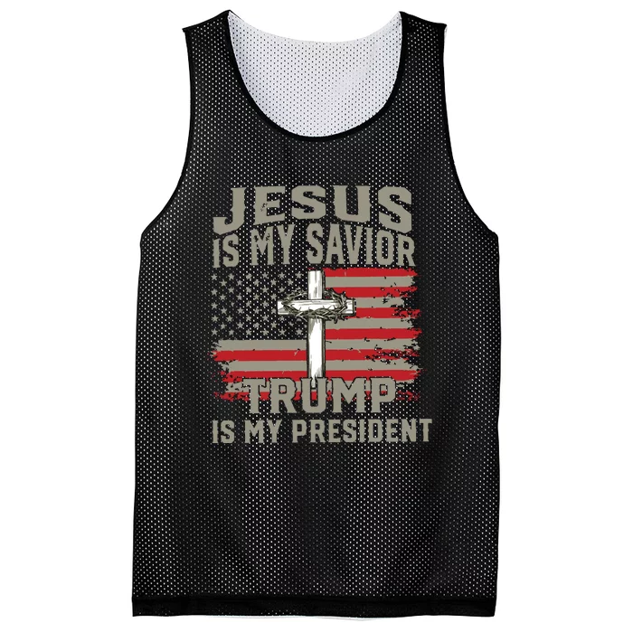 Jesus Is My Savior Trump Is My President Mesh Reversible Basketball Jersey Tank