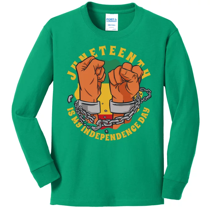 Juneteenth Is My Independence Day Black Pride Kids Long Sleeve Shirt