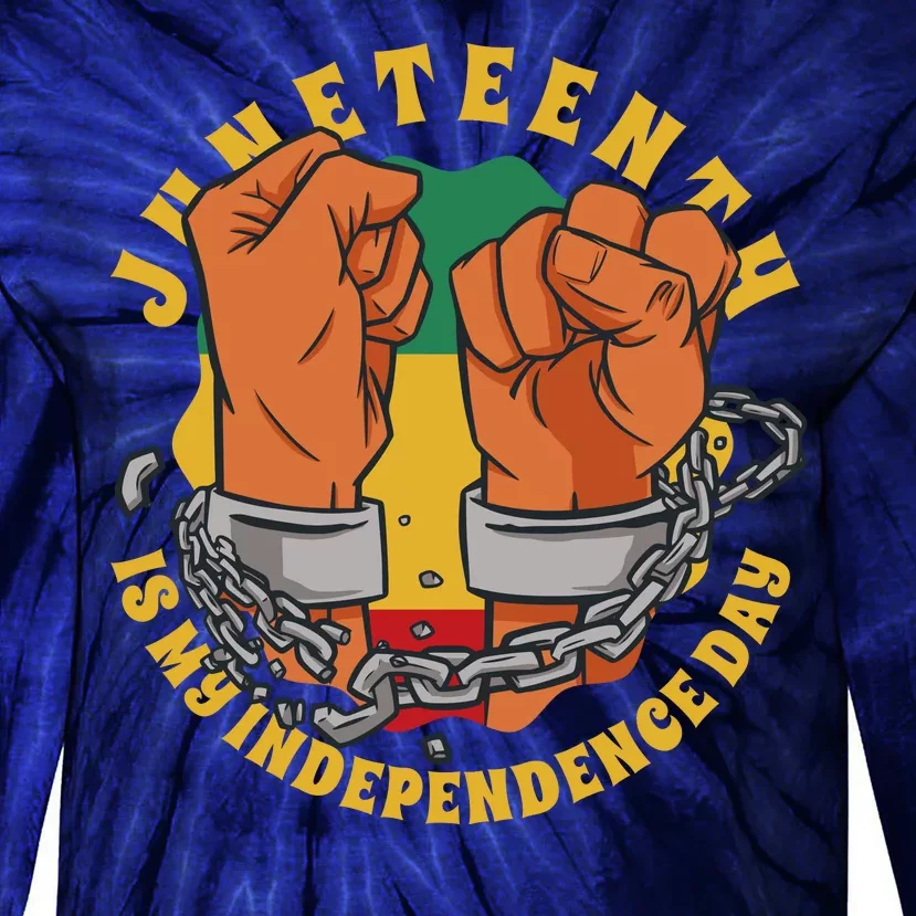 Juneteenth Is My Independence Day Black Pride Tie-Dye Long Sleeve Shirt