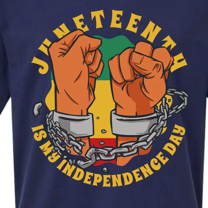 Juneteenth Is My Independence Day Black Pride Sueded Cloud Jersey T-Shirt