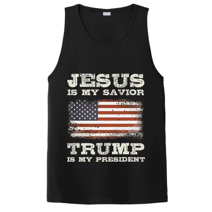 Jesus Is My Savior Trump Is My President Performance Tank