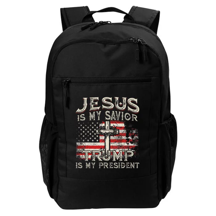 Jesus Is My Savior Trump Is My President American Flag Daily Commute Backpack