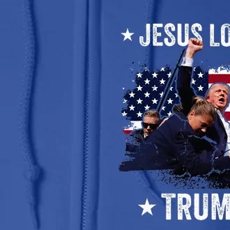 Jesus Is My Savior Trump Is My President Full Zip Hoodie