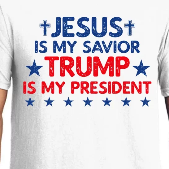 Jesus Is My Savior Trump Is My President 2024 Election Pajama Set