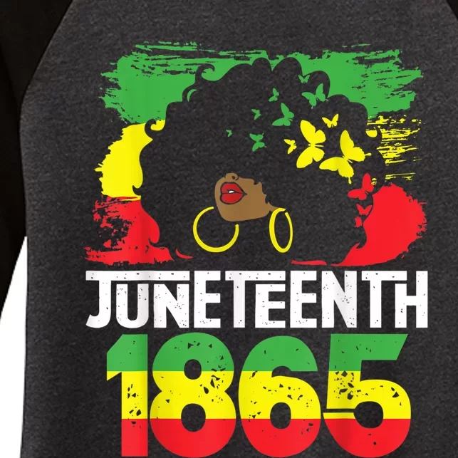 Juneteenth Is My Independence Day Black Women's Tri-Blend 3/4-Sleeve Raglan Shirt