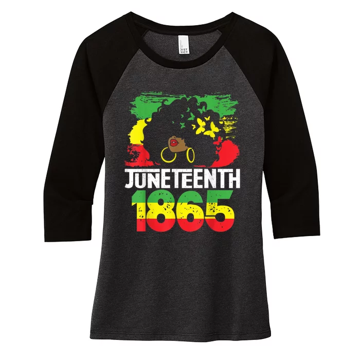 Juneteenth Is My Independence Day Black Women's Tri-Blend 3/4-Sleeve Raglan Shirt