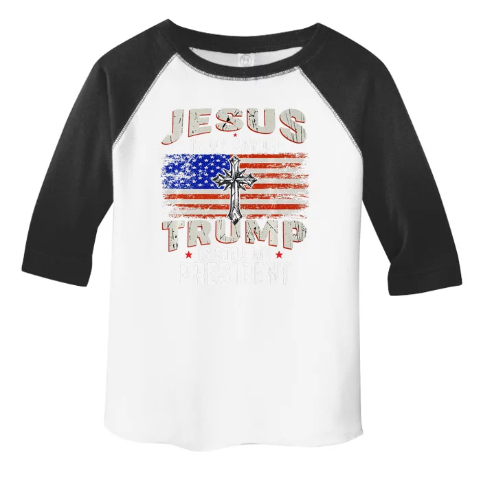 Jesus Is My Savior Trump Is Still My President Trump 2024 Premium Toddler Fine Jersey T-Shirt