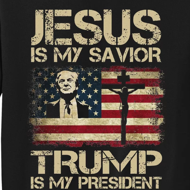 Jesus Is My Savior Trump Is My President Usa Flag Sweatshirt