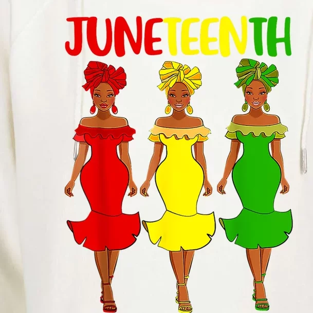 Juneteenth Is My Independence Day Afro Melanin Black Women Womens Funnel Neck Pullover Hood