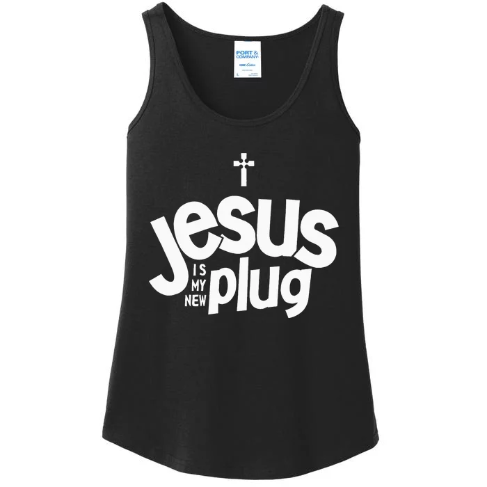 Jesus Is My New Plug Funny Christian Convert Ladies Essential Tank