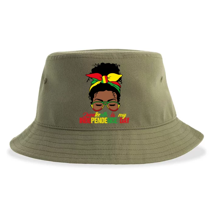 Juneteenth Is My Independence Day Freedom Black Queen Gift Sustainable Bucket Hat