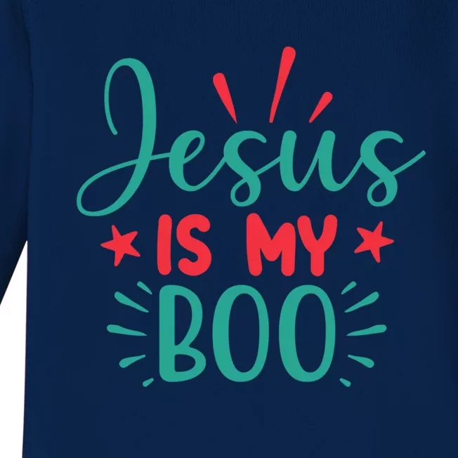 Jesus Is My Boo Christian Cute Halloween Love God Great Gift Baby Long Sleeve Bodysuit