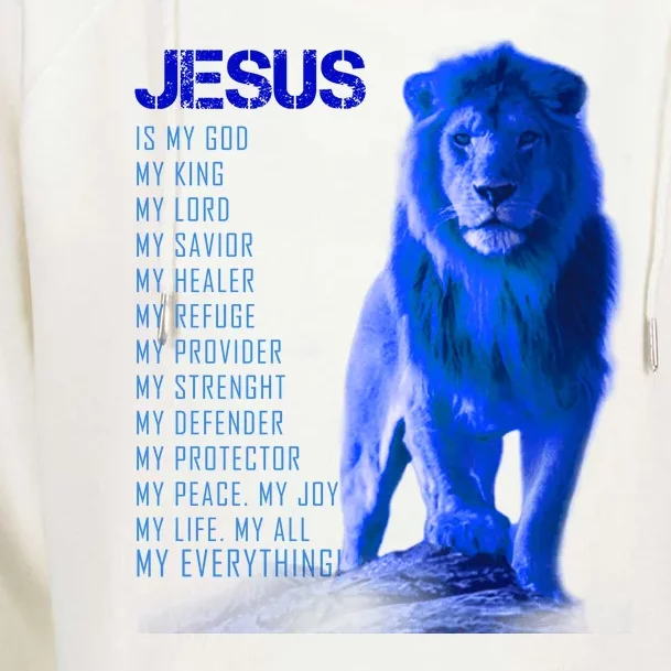 Jesus Is My Everything Quote Lion Christianity Womens Funnel Neck Pullover Hood