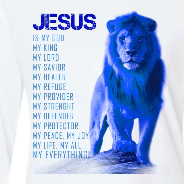 Jesus Is My Everything Quote Lion Christianity Womens Cotton Relaxed Long Sleeve T-Shirt