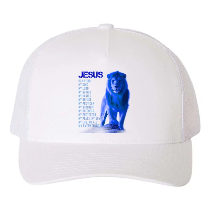 Jesus Is My Everything Quote Lion Christianity Yupoong Adult 5-Panel Trucker Hat