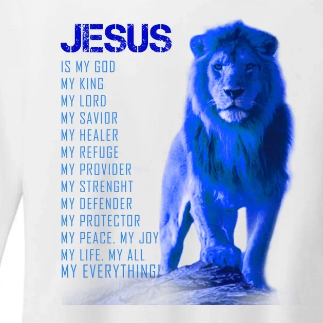 Jesus Is My Everything Quote Lion Christianity Womens CVC Long Sleeve Shirt